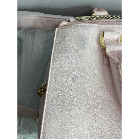 Betsey Johnson Pink Bow Studded Satchel Crossbody Bag Gold Hardware - Picture 6 of 8